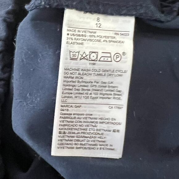 GAP Pants Women's Size 8 True Indigo Wide Leg Cropped Belted Tie Front Flowy - Picture 8 of 14